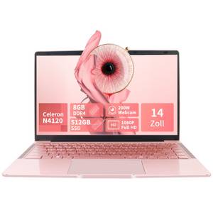 LONGEVINCE 14 Zoll Laptop, 8 GB RAM, Ultrabook Laptop Notebook (Intel, 512 GB SSD, 1920 x 1080 IPS, Celeron N4120, Windows 11 Notebook) 