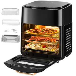kehot Heißluftfritteuse 6-15L Airfryer mit Sichtfenster, Friteuse Heissluft Fritteusen ohne Öl, 1800,00 W, mit Touchscreen, Mehrere Programmen, Spülmaschinenfest, energiesparend 