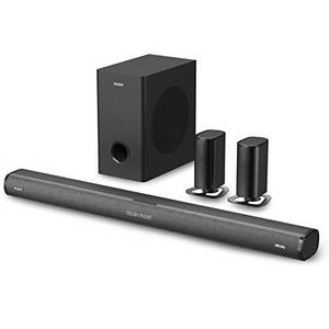  MAJORITY Everest Bluetooth Soundbar für TV Geräte | 300W 5.1 Surround Sound Heimkino Soundsystem | Dolby-Audio Soundbar mit Kabellos Subwoofer & Abnehmbare Satelliten-Lautsprecher | HDMI ARC-Eingang 