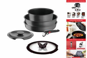 Tefal Topf-Set Topfset  Ingenio Grau 6 Stücke 