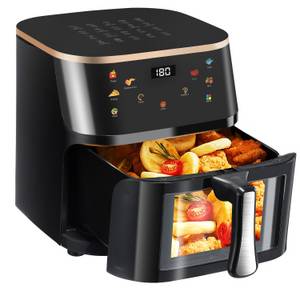 kehot Heißluftfritteuse 6-15L Airfryer mit Sichtfenster, Friteuse Heissluft Fritteusen ohne Öl, 1800,00 W, mit Touchscreen, Mehrere Programmen, Spülmaschinenfest, energiesparend 