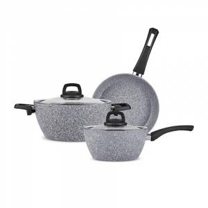 Karaca Topf-Set  Gris Biogranite Kochgeschirr-Set, 5 Teilig 