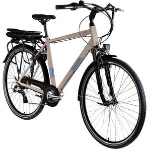 ZÜndapp Zündapp Z807 E Bike 28 Zoll Trekkingrad Herren 155 - 185 cm Elektrofahrrad mit 21 Gang beige/grün 