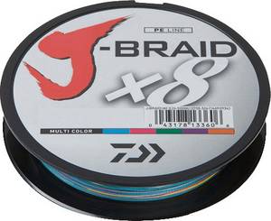 Daiwa J-Braid X8 multi color 300m 0,10mm Geflochtene Schnur