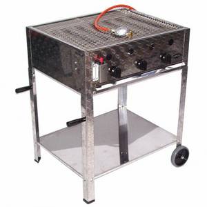 Apex Gasgrill »EDELSTAHL GASBRÄTER 10 kW 3 flammig GASGRILL BRÄTER GRILL BBQ Grillwagen Pfanne Set 5« 