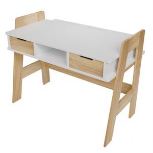Juskys Kinder Schreibtisch Fietje - höhenverstellbar, 2 Schubladen, viel Stauraum, kratzfest 