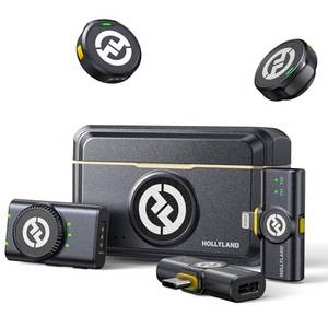  Hollyland Lark M2 Wireless Lavalier Mikrofon (2TX+3RX) für Kamera, iPhone, Android, PC, 48kHz/24 bit Hi-Fi Audio 40H Dauer 300m Reichweite, ENC Antischall Ansteckmikrofon kabellos für Vlog YouTube 