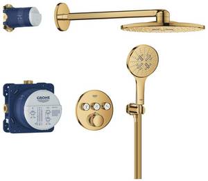 Grohe Grohtherm SmartControl Duschsystem Unterputz mit Rainshower SmartActive 310 cool sunrise (34863GL0) Duschsystem