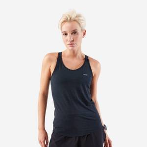 Kiprun Lauf-Tanktop Damen mit integriertem Bustier - Run 500 Comfort schwarz 