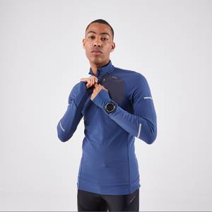 Kiprun Laufshirt langarm Herren mit Reissverschluss - Run 900 warm blau 