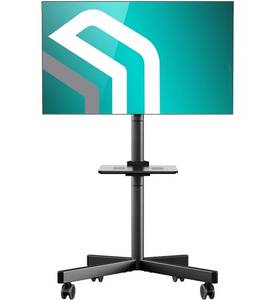  ONKRON TV Ständer rollbar für 23-60 Zoll Bildschirm bis zu 40 kg, mobiler TV Ständer mit Rollen max 400x400 VESA Standfuß Fernseher Rollwagen/Fernsehständer höhenverstellbar Schwarz TS1137-B 