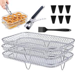 BlingBin Airfryer-Grillrost 3-lagiges Airfryer-Rack für Ninja 