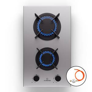Klarstein Goldflame Gaskochfeld 2-flammig Messing-Brenner Edelstahl 