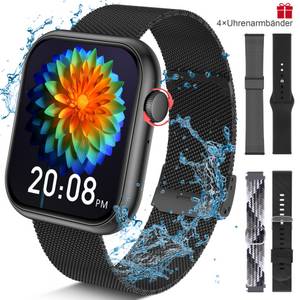 BEKOMIYA Smartwatch,Fitness Tracker uhr für Damen Herren mit Telefonfunktion Smartwatch (5 cm/1,96