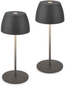 Briloner Leuchten Tischleuchte »2er Set LED Tischlampe kabellos, weiß«, 2er Set Tischlampe kabellos 20 x 8 cm Anthrazit 2,5W 