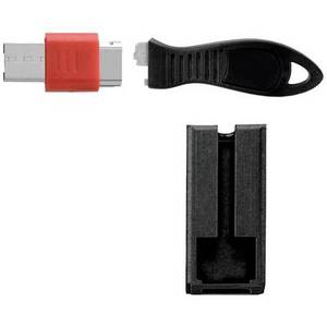 Kensington USB-A Port Schloss USB Lock W Cable Guard Square Schwarz K67915WW Peripherie-Schloss