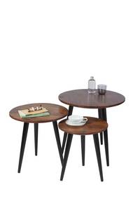 Dynamic24 Beistelltisch Ø50 cm Sofatisch Couchtisch Wohnzimmertisch Kaffeetisch Tisch rund 