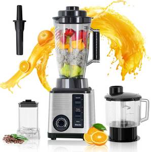 ibettertec Standmixer Standmixer 15 Stufen Smoothie Mixer Smoothie Maker, 1200,00 W, Ice Crusher,3L Saftbehälter,1L Gemüsezerkleinerer und 0,5L Mahlbecher 