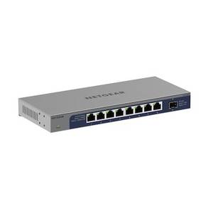 Netgear GS108MX- 100EUS 8-Port Gigabit Ethernet Unmanaged Switch mit 1 dediziertem 10G/Multi-Gigabit-Anschluss 