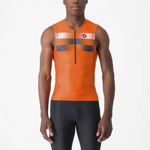 Castelli Free Tri 2 Sleeveless Jersey (Orange) Men Radtrikot ärmellos