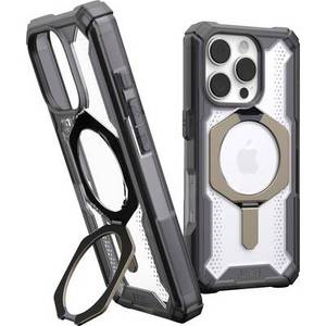  Urban Armor Gear Plasma XTE MagSafe Kickstand Case Backcover Apple iPhone 16 Pro Grau, Transparent, Titan MagSafe kompatibel 