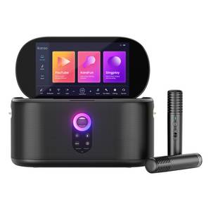 Ikarao Shell S1 Karaoke-Maschine 2.0 (280 W, Karaoke-Anlage, 10,1HD-Touchscreen, Bluetooth 5.3, Kabellose Mikrofone) 