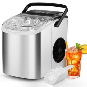 TLGREEN Eiswürfelmaschine,Eismaschine Tragbar – 9 Eiswürfel in 6 Min, mit Automatischer Reinigung, Ideal für Cocktails,Camping & Büro 