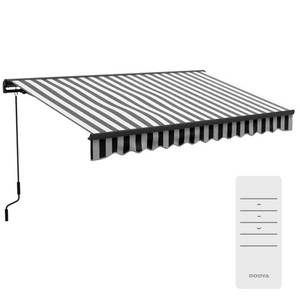 Outsunny Gelenkarmmarkise mit Fernbedienung grau 350L x 250B x 150H cm 