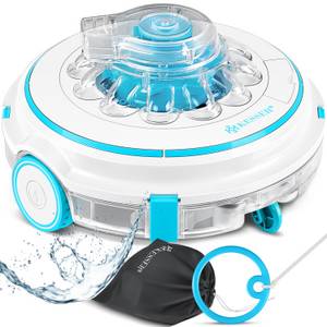 Kesser ® Poolroboter Poolreiniger Akku Aqua-9000 inkl. Transporttasche Pool Roboter für bis 80m² Pools, Li-Ion Akku max. 75 min, Kabellos Poolsauger Bodenreinigung Vollautomatisch Bodensauger 