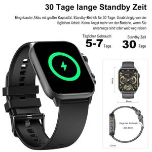 MSOVAEU Smartwatch Damen Herren Smartwatch, Fitness Tracker Uhr mit Anrufe Smartwatch (Fitnessuhr mit Telefonfunktion, IP68 Wasserdicht,1.95