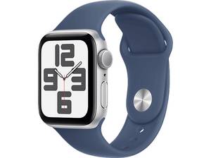  APPLE Watch SE (2024) GPS 40 mm Smartwatch Aluminium Fluorelastomer, 130-180 mm, Silber 