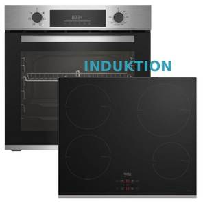 Beko Induktions Herd-Set  Herdset Autark, Backofen Teleskop+ Induktion Kochfeld 60cm. 