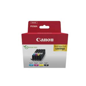 Canon CLI-551 Druckerpatronen Multipack Cyan Magenta Gelb Schwarz 6509B016 