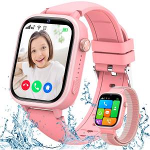 Sanorum 4G Smartwatch für Kinder mit GPS-Tracker und Video Telefonfunktionen Smartwatch (4,64 cm/1,83 Zoll, Full-HD-Touchscreen) mit Zwei-Wege-Anrufe, SOS, SIM-Telefon Uhr, mit Musik, Kamera, Wecker, Puzzle-Spiele,lP68 Wasserdicht, für 4–16 Jungen und Mäd 