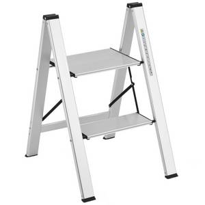 Costway Trittleiter, 2 Stufen bis 150 kg, klappbar rutschfest, aus Aluminium 