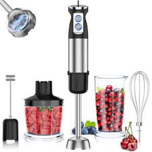 REDOM Stabmixer 5 in 1 Elektrischer Pürierstab Schneebesen Hand Blender Mixer, 600,00 W, mit Edelstahl Mixfuß für Babynahrung Salaten Suppen und Gemüse usw 