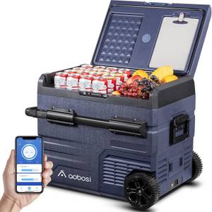 AMZCHEF Elektrische Kühlbox CE-T50OT-WIFI, 50 l, Wärmedämmung, Abdichtung, Autoinnenraum, Haushalt.12/24V 