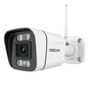 Foscam V5P WLAN Überwachungskamera Weiß 5MP (3072x1728), Dual-Band WLAN, Integrierter Scheinwerfer und Sirene 