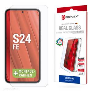 Displex Displayschutzglas »Real Glass + Case«, für Samsung Galaxy S24 FE, Displayschutzfolie, Schutzfolie, Bildschirmschutz, kratz- & stoßfest 