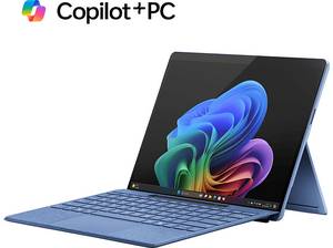  MICROSOFT Surface Pro, Copilot+ PC, 11. Edition, Convertible, mit 13 Zoll Display, Qualcomm Snapdragon X Plus, 16 GB RAM, 512 SSD, Adreno™ Onboard Graphics, Saphirblau, Windows 11 Home (64 Bit) 