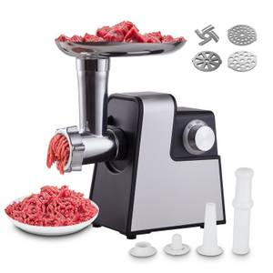 CkeyiN Fleischwolf MG-S6-10 Fleischwolf mit 4 Wurstfüllaufsätzen, Kebbeaufsatz, 500,00 W 
