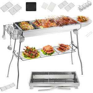 kehot Holzkohlegrill Holzkohlegrill Klappgrill, Tragbar mit Grillrost Standgrill, BBQ Camping Grill 