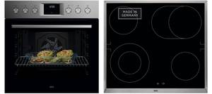 Aeg Elektro-Herd-Set Serie 5000 OO10HSM, Aqua Clean, Edelstahl Design 