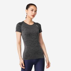 Kiprun Laufshirt  Skincare Damen schwarz/grau 