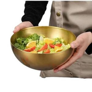 MEGAGOODS Aufbewahrungsschüssel Edelstahl Schüssel goldfarben groß 304 für Salat Suppe Reis DE., Elegantes Design 
