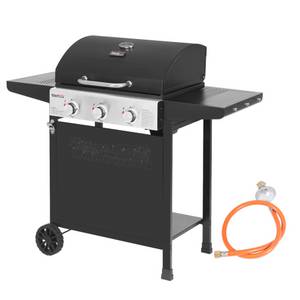 Royal Gourmet Gasgrill 3 Brenner, 9 kW Camping Gaskocher mit Kochplatte, B x T x H: 121,6 x 57,8 x 105 cm 