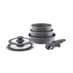 Karaca Pfannen-Set  Comfort 6-teiliges Kochgeschirr-Set mit Abnehmbaren Griffen 