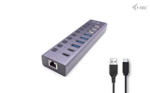 I-tec USB 3.0/USB-C Charging HUB 9port LAN + Power Adapter 60W 