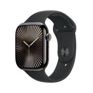 Apple Watch S10 Schiefer Titanium Sport Band Schwarz- S/M GPS + Cellular 46mm MWYD3QF/A 