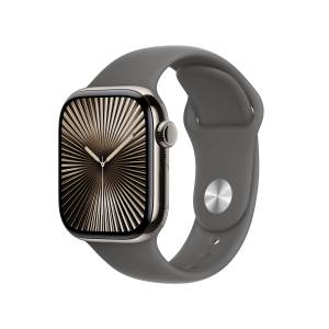 Apple Watch S10 Natur Titanium Sport Band Steingrau - S/M GPS + Cellular 42mm MWXD3QF/A 